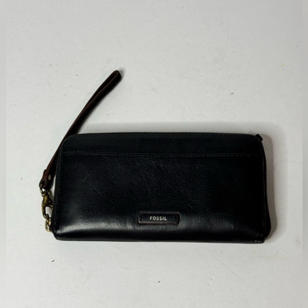 Fossil Leather Zip Around Bill & Credit Card Large Wallet